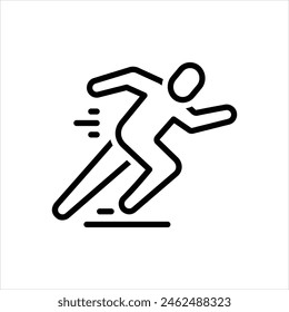 Vector line icon for run