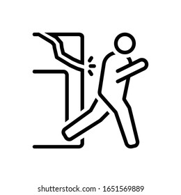 Vector line icon for run away from