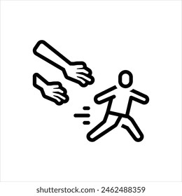 Vector line icon for run away