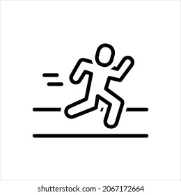 Vector line icon for runner