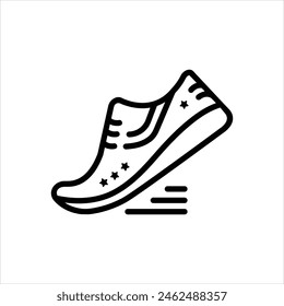Vector line icon for running shoes