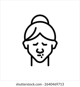 Vector line icon for runny nose