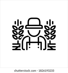 Vector line icon for rural