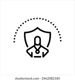 Vector line icon for safety