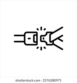 Vector line icon for safety belt