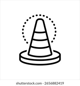 Vector line icon for safety cone
