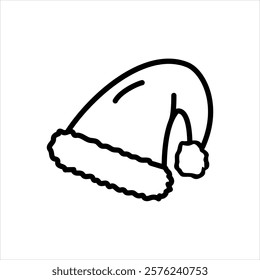 Vector line icon for santa hat