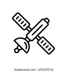 Vector line icon for satellite