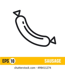 Vector line icon sausage