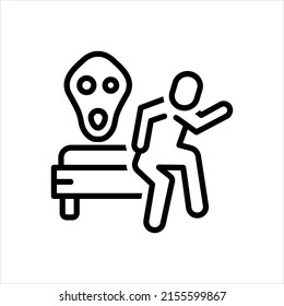Vector line icon for scared