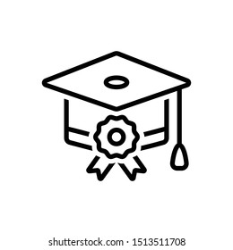 Vector line icon for scholarship 