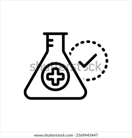 Vector line icon for scientifically proven