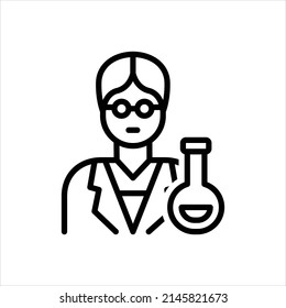 Vector line icon for scientists