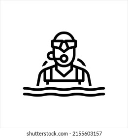 Vector line icon for scuba