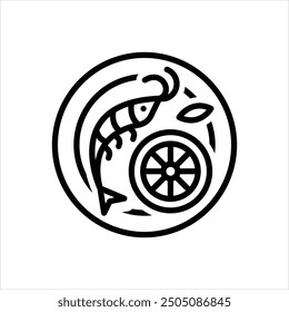 Icono de línea de Vector para mariscos