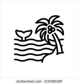 Vector line icon for seas