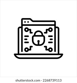 Vector line icon for security