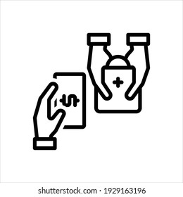Icono de línea de vector para la venta