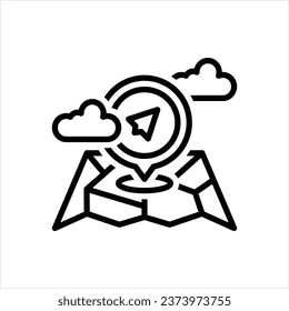 Vector line icon for send location