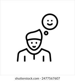 Icono de línea de Vector para el sentido del humor