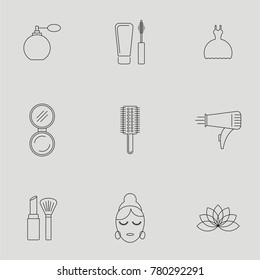 Vector Line Icon Set of Beauty & Cosmetic. 