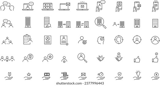 Vector Line Icon Set for Business and Work