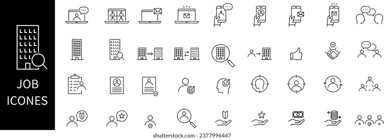 Vector Line Icon Set for Business and Work