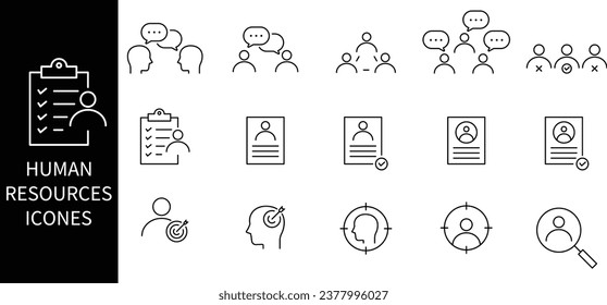 Vector Line Icon Set for Human Resources