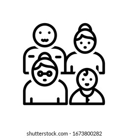Vector line icon for several