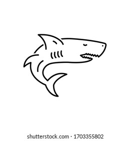 Vector line icon for shark