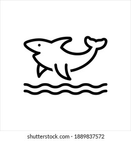 Vector line icon for shark