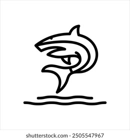 Icono de línea de Vector para tiburón