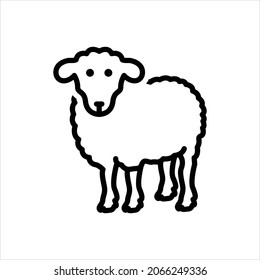 Vector line icon for sheep