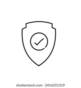 Vector line icon shield with check mark