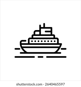 Vector line icon for ship