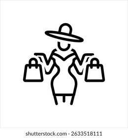 Vector line icon for shopping