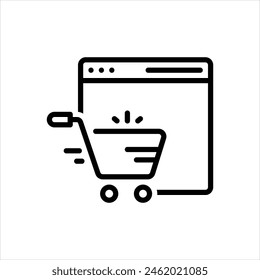 Vector line icon for shopping online