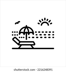 Vector line icon for shore