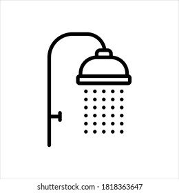 Vector line icon for shower