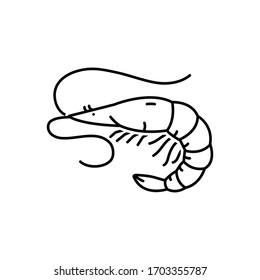 Icono de línea de vector para camarón