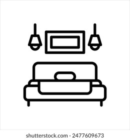 Vector line icon for signal bed