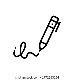 Vector line icon for signatures