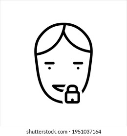 Vector line icon for silence