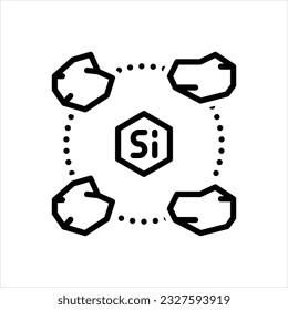 Vector line icon for silicon