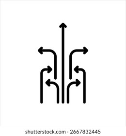 Vector line icon for simplified process