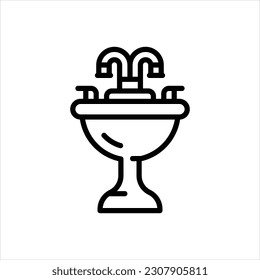 Vector line icon for sink