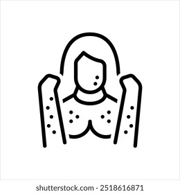 Icono de línea de Vector para la irritación de la piel