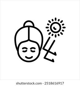 Vector line icon for skin protection