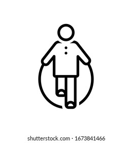 Vector line icon for skipping rope