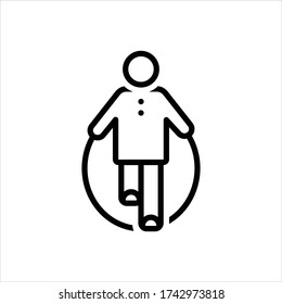 Icono de línea de vector para saltar la cuerda